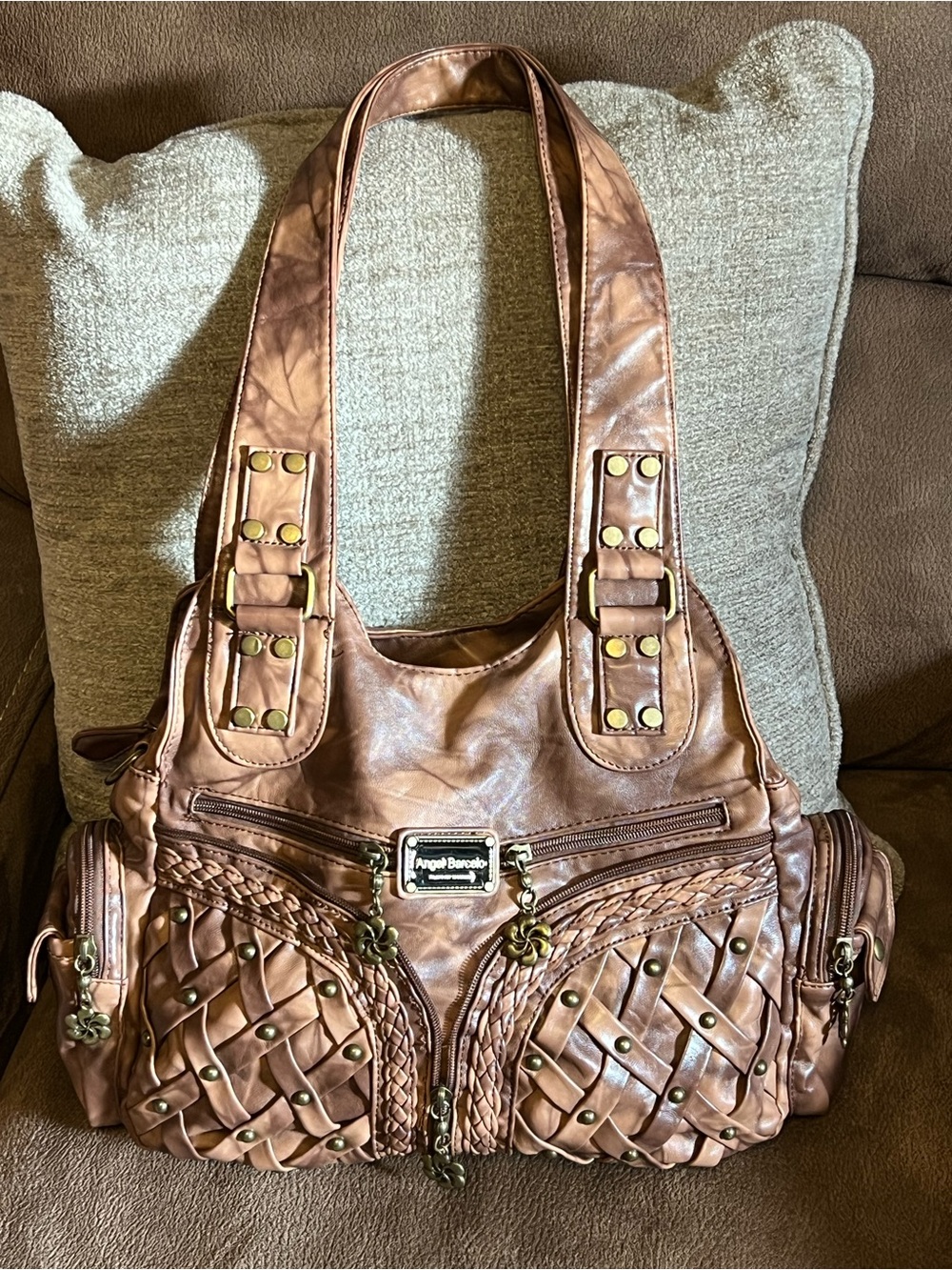 FAUX LEATHER SHOULDER HANDBAG, NWOT